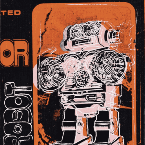 robot , from Toy Paintings, 1983 Acrylic and silkscreen Ink on Canvas 14 1/8 x 9 in 36 x 23 cm Series: Toy Paintings