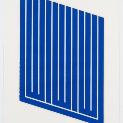 Donald Judd Untitled (11-R), 1961-63/1969 Woodcut in cerulean blue on cartridge paper 29 1/4 x 21 in 74.3 x 53.3 cm