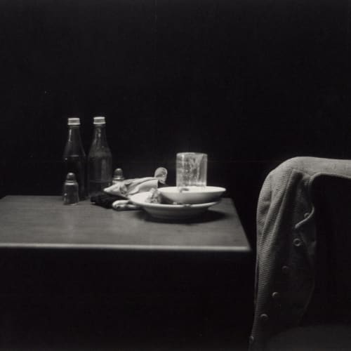 Roy DeCarava, Ketchup Bottle, Table, and Coat, 1952 © The Estate of Roy DeCarava. All Rights Reserved.