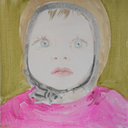 Babyface no.4 20x20cm, gouache, acrylic, markers on paper, 2007