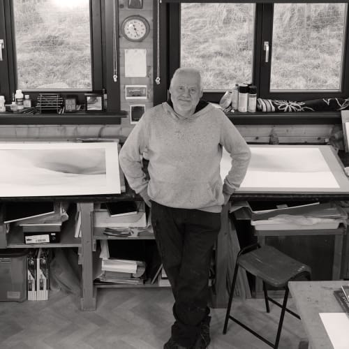 Peter Davis in his Silwick studio