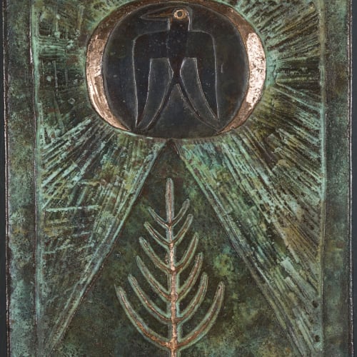 Sun/tree/mountain | NICOLA MOSS | 21cm x 17cm x 2cm | bronze, ed of 9