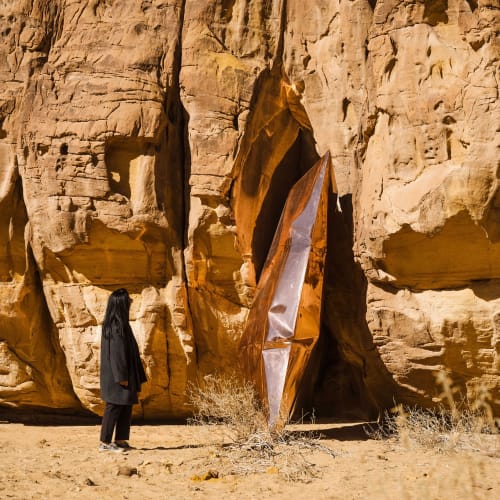 Shaikha Al Mazrou, Measuring the Physicality of Void, installation view, Desert X AlUla 2022, courtesy the artist and Desert X AlUla. Photography: Lance Gerber