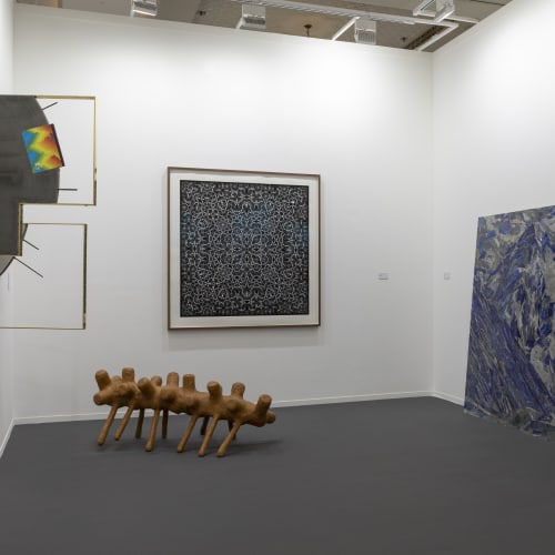 Installation view, Mandy El-Sayegh: ‘A rose is a rose is a rose is a rose’, curated by Sara Raza, 22 February – 4 April 2024, Dubai. Photo by Ismail Noor of Seeing Things. Courtesy of the artist and Lawrie Shabibi.