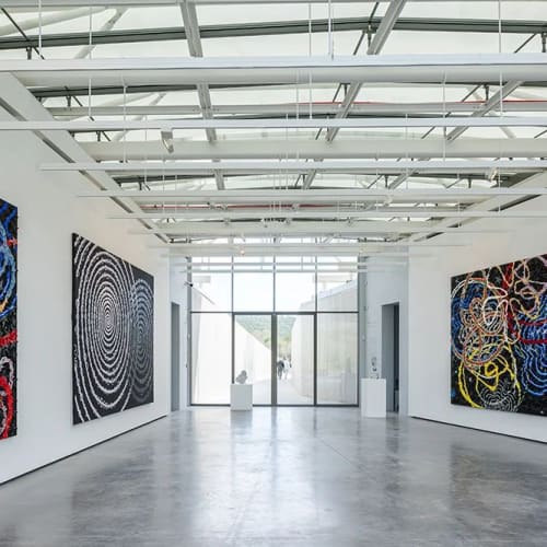 A view of the exhibition 'Grounded in the Sky' by Nabil Nahas at Château La Coste. Photo: Stéphane Aboudaram.⁠