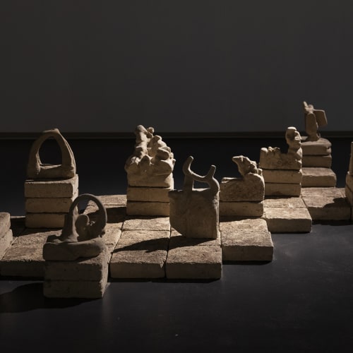 Rand Abdul Jabbar, May It Be Remembered, 2023 Single channel video (sound, 7 minutes), mud sculptures, dimensions variable. Courtesy of the artist.