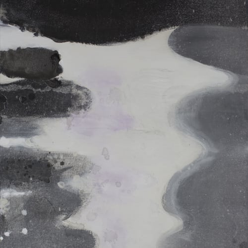 Zhang Jian-Jun 张健君 Flowing Water (series), Chinese Ink, Oil Paint, Acrylic, Rice Paper on Canvas 流动的水(系列)，布面墨、油画颜料、丙烯、宣纸 100 x 80 cm,2015