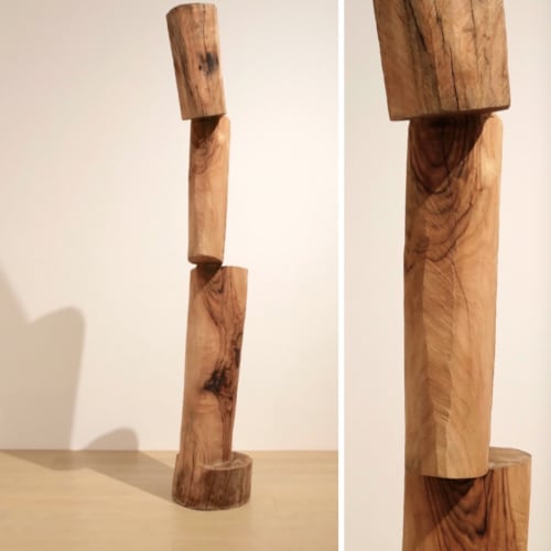 Shiau Jon Jen, Imbalanced Equilibrium Series No. 3, Camphor Wood, 204 x 44 x 44 cm, 2019