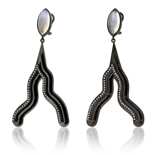 Victoria earrings with moonstones, 2010