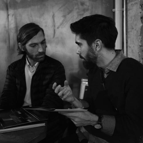 Portfolio review with artist Giacomo Brunelli. Credit Mike Hulett.