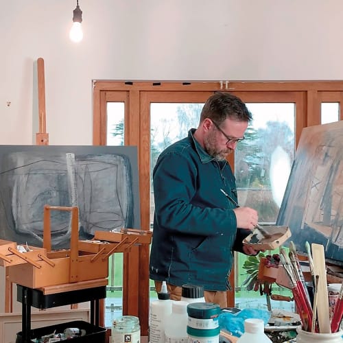 Leigh Davis in his Studio, December 2020. Image © Axis Graphic Design
