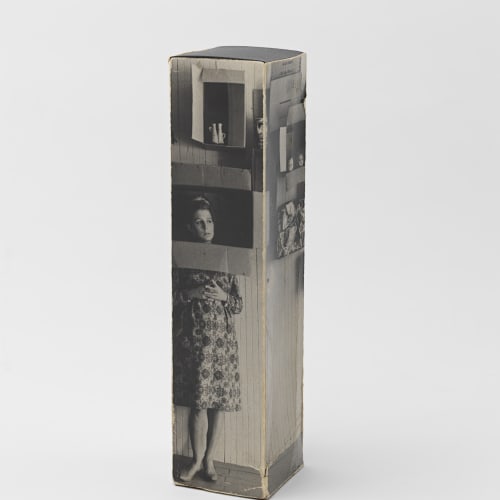 Jerry McMillan, Patty as Container (1963). Gelatin silver print box constructions, 7 1/2 x 1 3/4 x 1 3/4 inches....