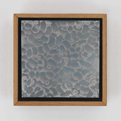 Jerry McMillan, Untilted (beans) (1969). Photograph reproduced in chrome and brass on steel plate, 4 3/4 x 4 3/4 x...