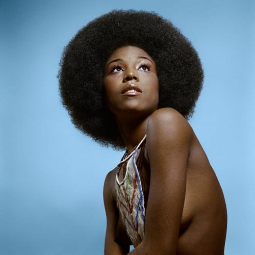 Kwame Brathwaite, "Untitled (Model who embraced natural hairstyles at AJASS photoshoot)," (1970 c.).