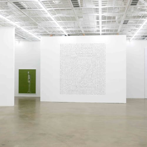 Installation view of Equation = TIME and/of Evolution in City, at the exhibition‘Money Without Nationality’ Art Sonje Center, 2017, [the exhibition space under normal light condition] https://vimeo.com/247592715