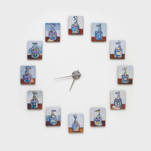 Purell Clock: Day, 2023. Set of twelve (12) individual 10” x 8”. Soft Pastel and Gouache on Panels. Courtesy the...