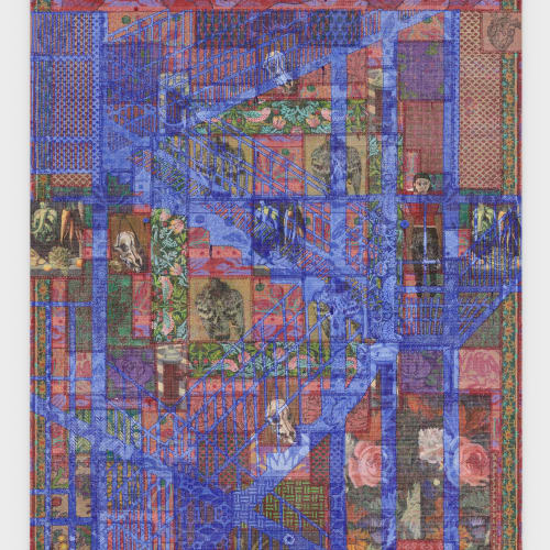 Talia Levitt, 23-29 Washington Place, Greenwich Village, 2023, Acrylic on canvas, 4 x 6 feet
