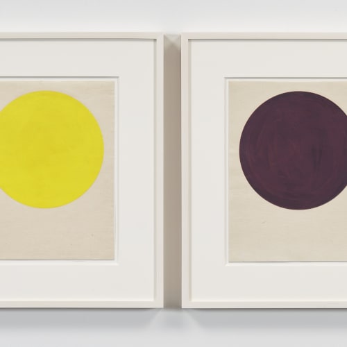 Marsha Cottrell Circle Pair (Yellow/Dark), 2019 Archival pigment on digital ground on paper, unique 11 x 8 1/2 in (27.9 x 21.6 cm) each Private Collection