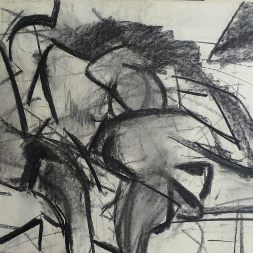 Lovers Study No.3, c.1970 Charcoal on paper 22 x 30 in