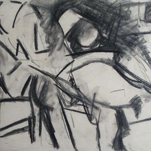 Lovers Study No.5, c.1970 Charcoal on paper 22 x 30 in