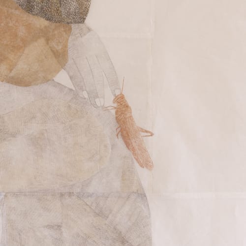 Marta Roberti, Autoritratto come Pinocchio, detail, 2024, oil pastels on paper, cm 29,7 x 42. Courtesy the artist and z2o Sara Zanin