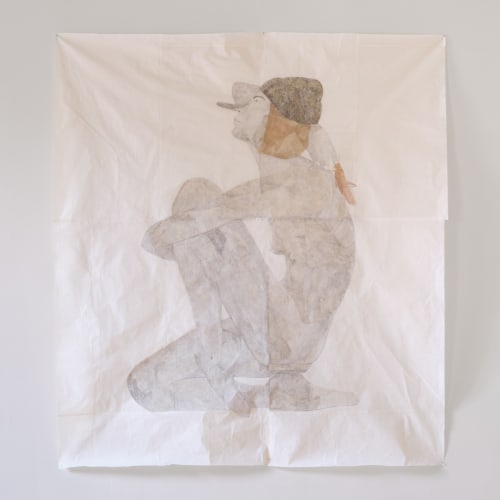 Marta Roberti, Autoritratto come Pinocchio, 2024, oil pastels on paper, cm 29,7 x 42. Courtesy the artist and z2o Sara Zanin