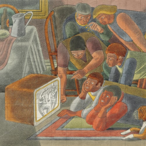 Image: William Roberts RA (1895-1980), Study for TV, 1960 (detail) © The Estate of John David Roberts. Reproduced with the permission of the William Roberts Society.
