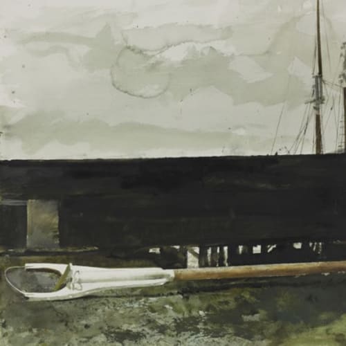 Andrew Wyeth Main Gaff, 1983 Watercolor on paper, 21 x 28 inches, Signed: Andrew Wyeth (l.l.) For sale at Surovek Gallery