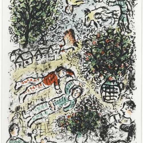 Marc Chagall Le Abret Verte (The Green Tree), 1984 Lithograph 32 x 26 inches Edition: 50 Signed in pencil For Sale at Surovek Gallery