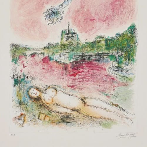 Marc Chagall Vue sur Notre-Dame, 1980