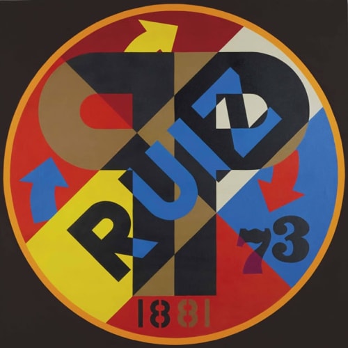 Robert Indiana Picasso, 1974 Oil on canvas, 60 x 50 inches, Signed and dated For sale at Surovek Gallery