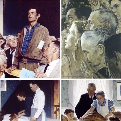 【洋書】Norman Rockwell People 1945 Print Norman Rockwell Vermont Man Freedom of Speech