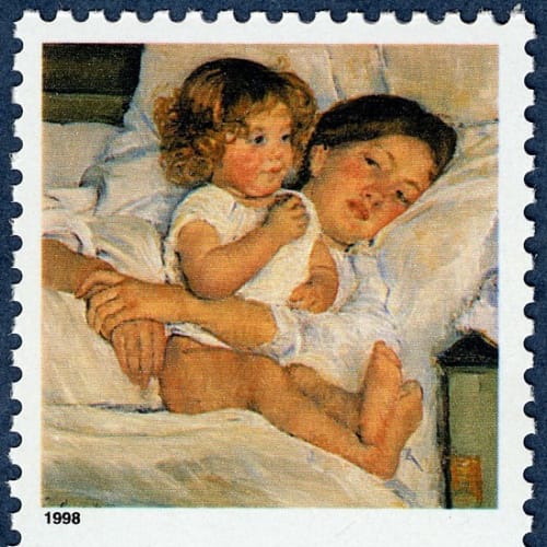 Postal Service art director, Derry Noyes, who designed some of the stamps, said that Cassatt’s subject matter was particularly well suited to the stamp medium.