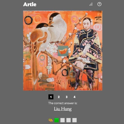Once an artist’s name is revealed, the player can click links to detailed overviews of the works of art to learn more.