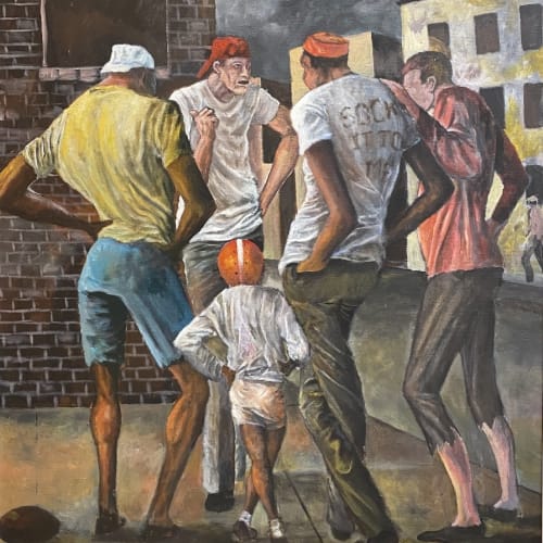 Setting the Game Rules, c. 1975 Acrylic on canvas 40 x 30 inches Available at Surovek Gallery