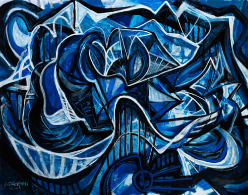 Liu Yangwen 劉養聞 Blue Rose《藍玫瑰》, 2022 Oil on canvas 布上油彩 150 x 190cm