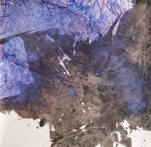 Raymond Fung 馮永基 Breathing 31《呼吸 (三十一)》, 2023 Ink and colour on paper 水墨設色紙本 55 x 55cm Frame size: 80 x 80cm