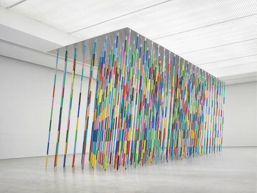 KIM Byoungho Garden, 2013 Aluminum, steel, powder coating 750 x 250 x 280(h) cm (216 pipes, 6 panels), approx. 500 kg