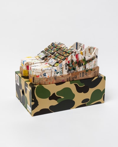 TOMOTATSU GIMA POP COLLAGE POLYGON BAPE STA™, 2025 CARDBOARD 13.5cm X 31cm X 22cm