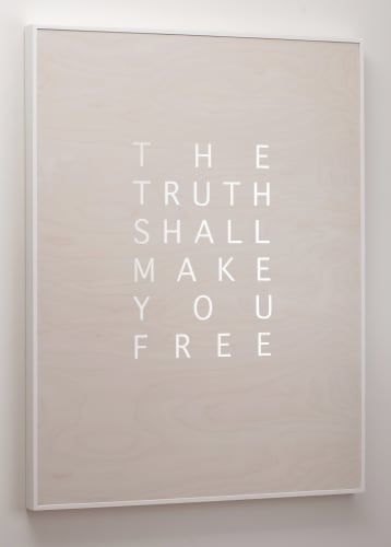 Brigita Ozolins Truth, 2020 Birch ply, Liming white stain, stainless steel 103 x 80 cm