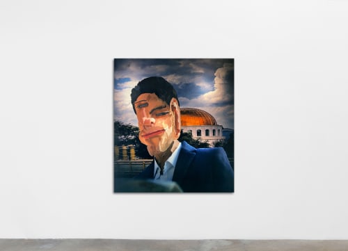 Ry David Bradley Toz0&, 2020 Acrylic tapestry 120 x 130 cm.