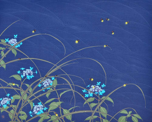 KOTARO ISOBE Biotope.Firefly, 2013 mineral pigments on Japanese paper 73 x 91 cm