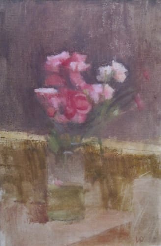 VICTOR PASMORE Roses in a Vase, 1940-42 oil on canvas 18 x 12 in 45.7 x 30.5 cm