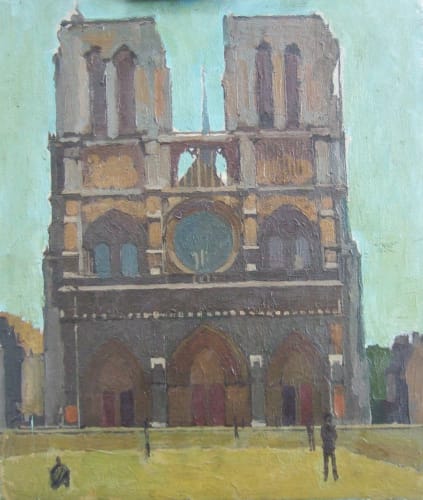 FRANCIS HEWLETT Notre Dame, 1953 oil on canvas 21 1/2 x 18 in 54.6 x 45.7 cm