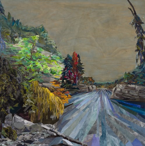 Cheryl Molnar After the Rain, 2014 Oil and paper on wood panel 48 x 48 in 121.9 x 121.9 cm