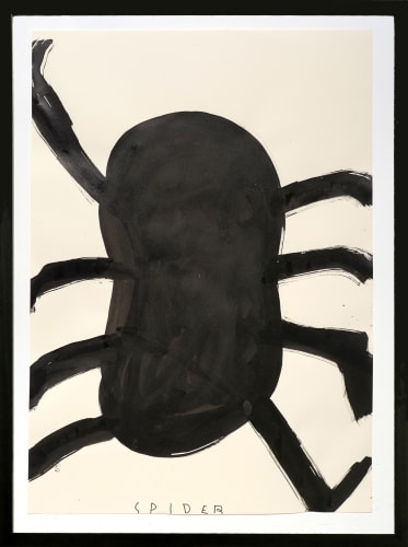 Rose Wylie, Black Spider (One Hooked Leg), 2014