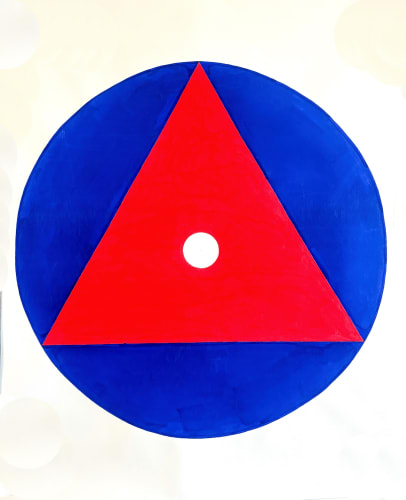 Bruce Cahn Red Triangle Mandala gouache on paper 49.5 x 44 inches | 124.5 x 113 cm