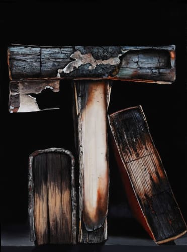 Paul Béliveau Autodafé XXVII, 2024 Acrylique sur panneau / Acrylic on panel 16 x 12 inches 40.6 x 30.5 cm