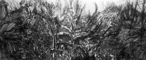 Jungle (black mirror), 2016 - 2023 Acrylic on canvas 200 x 500 cm