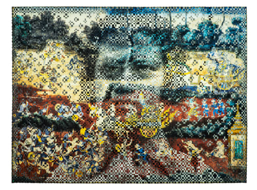 Cambodia Reamker #18, 2022 Epson inkjet print on Epson matte double weight paper, PH-neutral linen tape and PH-neutral double-sided tape 65 x 86.5" Dinh Q. Lê